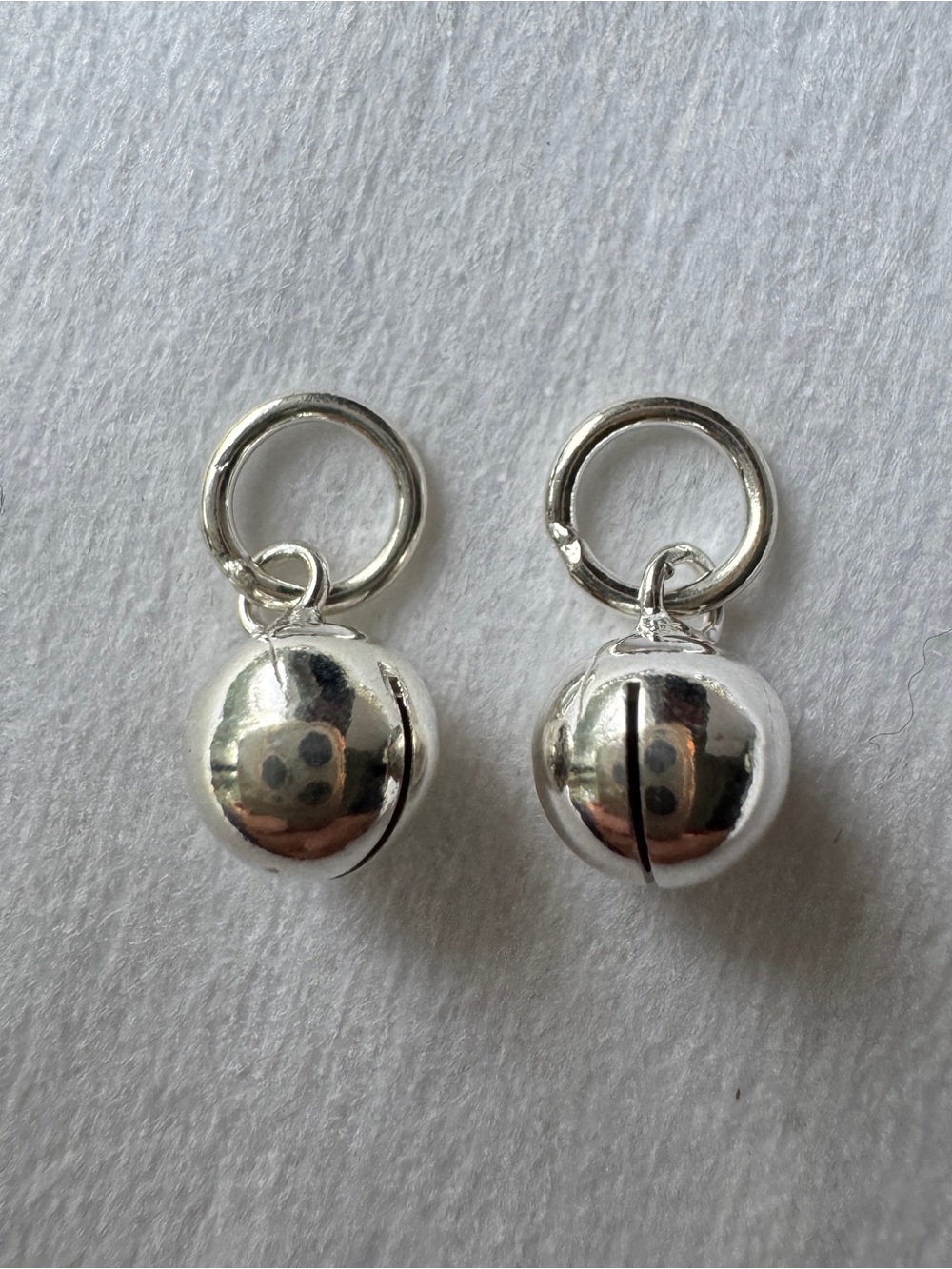 2 Sterling Silver Bell Charms For Bracelet Chime 925 New Christmas